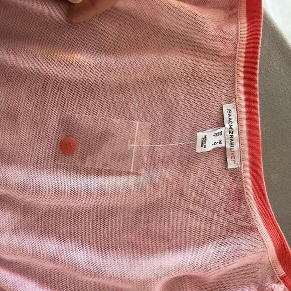 NWT Issac Mizrahi Live! Coral Floral One Button Cardigan Sweater Women’s Medium - Picture 8 of 10